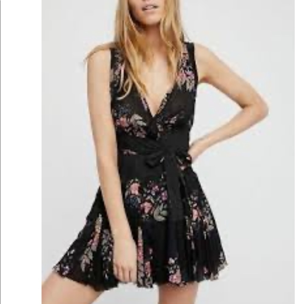FreePeople Floral Printed Wrap Mini Dress NWT